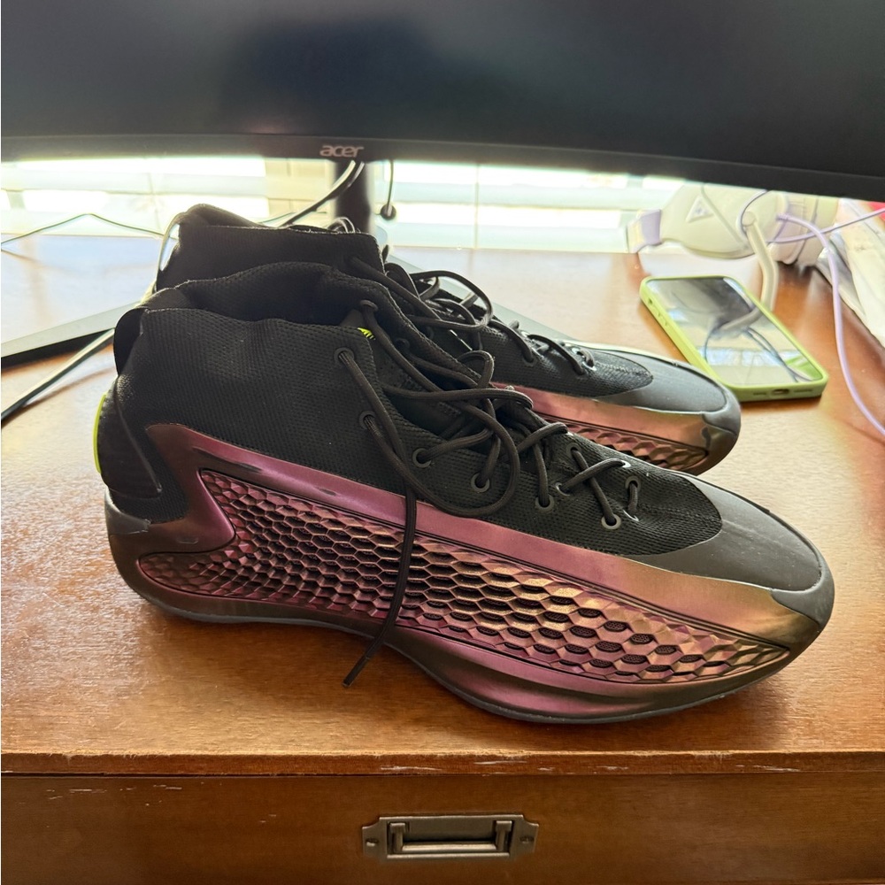 Black and Iridescent Athletic Shoes